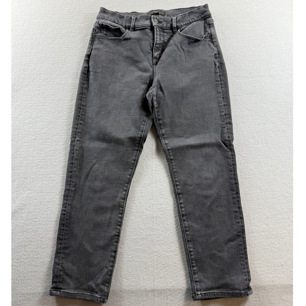 Ann Taylor The Taper Jeans Women 8P Gray High Rise Stretch Denim 29x25
